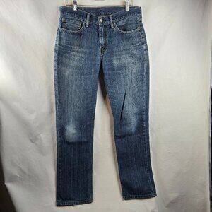 Levi's 514 Straight Jeans Mens 34x34 Blue Medium Dark Wash Denim Classic Fit A12